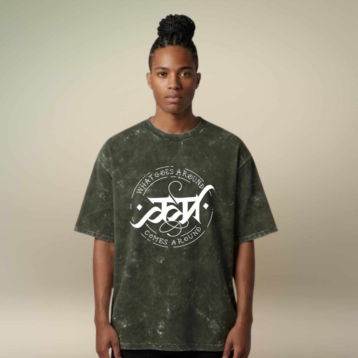The Karma- Acid Wash T-shirt for Men