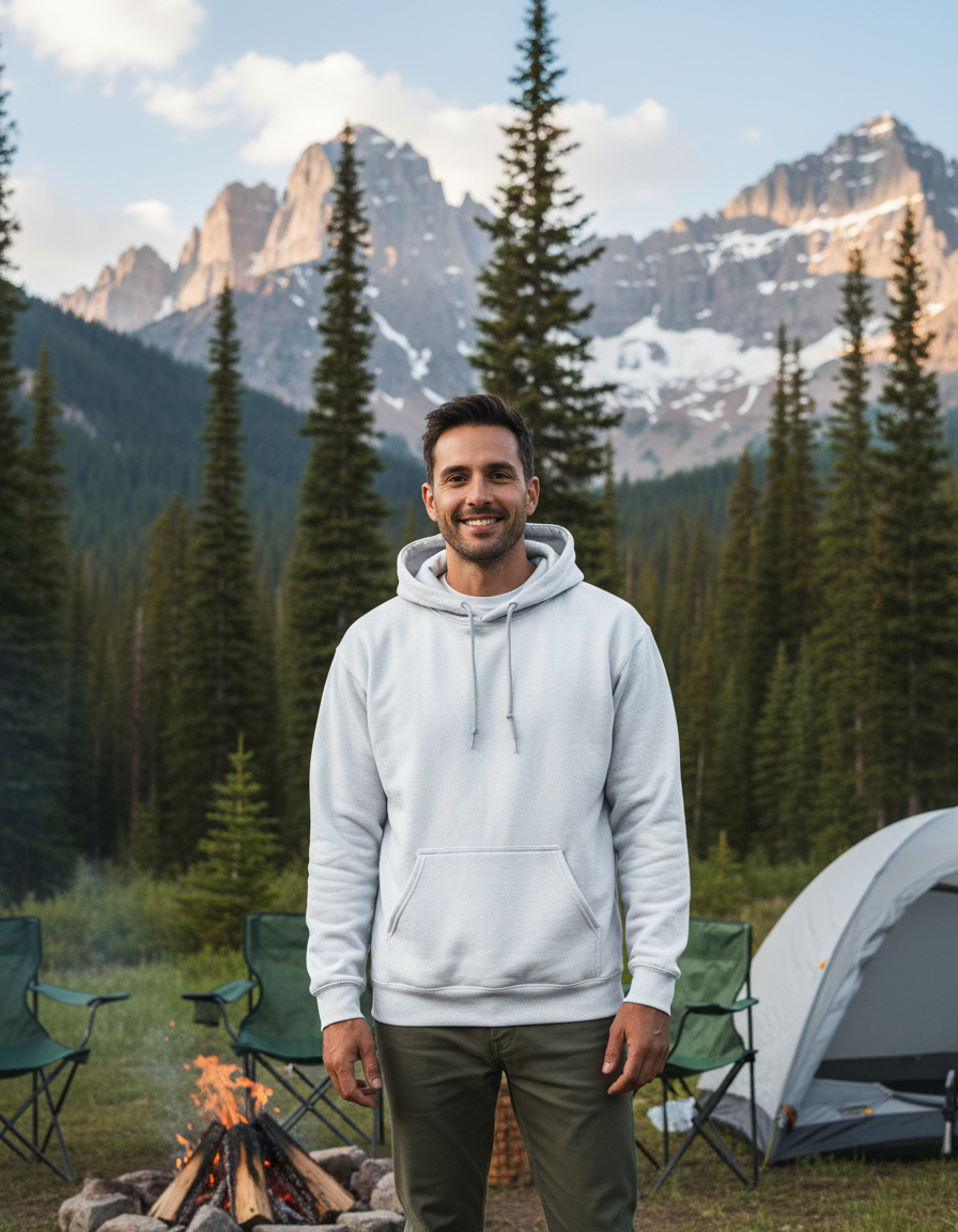 White Solid Unisex Hoodie