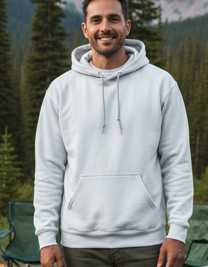 White Solid Unisex Hoodie