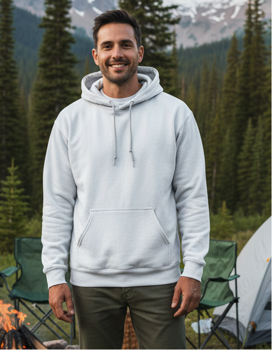 White Solid Unisex Hoodie