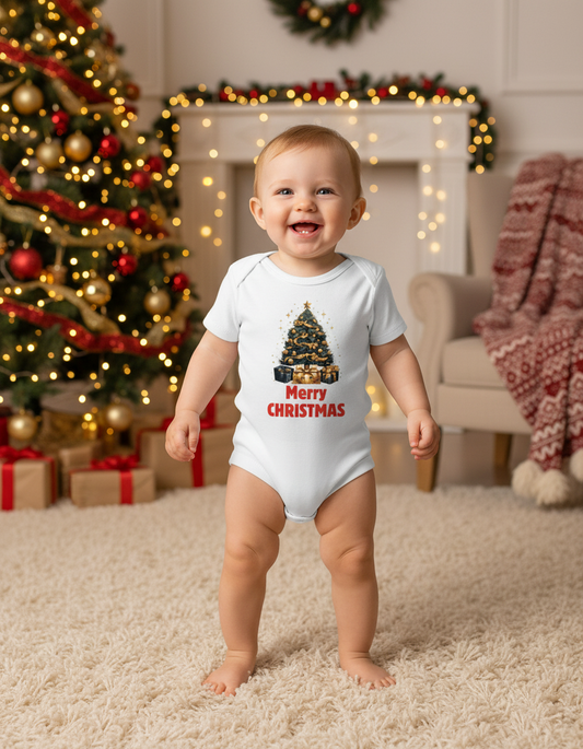 Christmas tree baby onesie