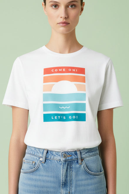 Colorful print Travel T-shirt for Woman