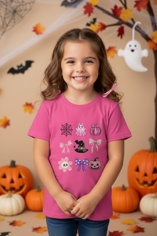Pumpkin Tattoo Girl's Crew Neck T-Shirt