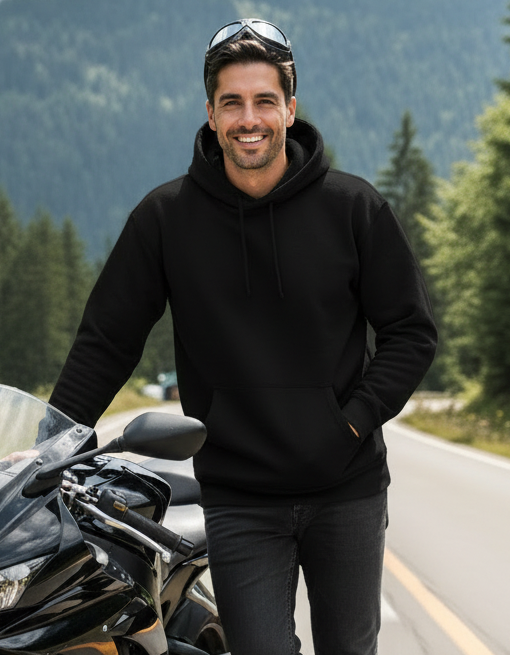 Black solid Unisex Hoodie