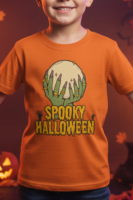 Spooky Halloween Boy's Crew Neck T-Shirt