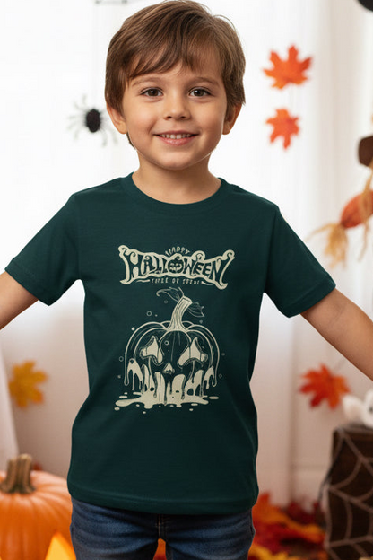 Dripping pumpkin Halloween Boy's Crew Neck T-Shirt