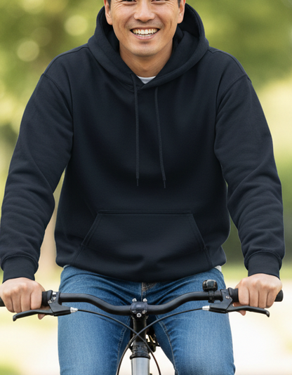 Navy Blue Solid Unisex Hoodie