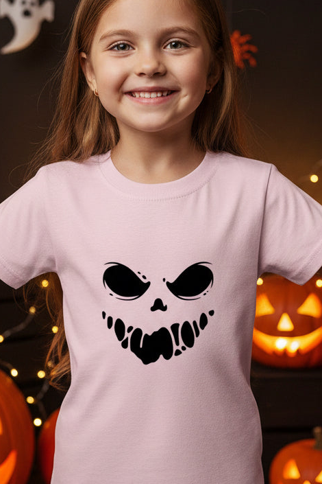 Ghost face Halloween Girl's Crew Neck T-Shirt