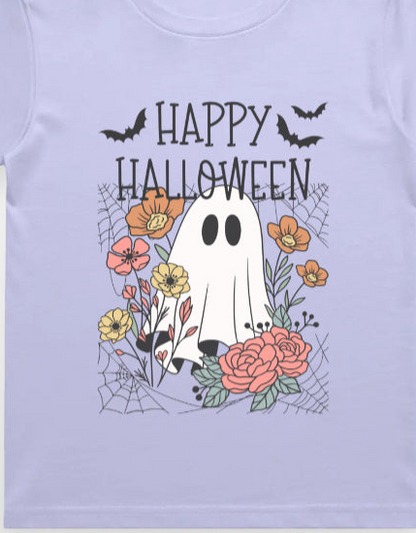 Ghost Faced Halloween Kid's Crew Neck T-Shirt