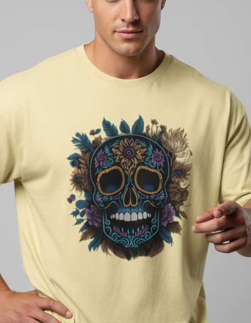 Celebration Skull Gothic Oversized T-shirt