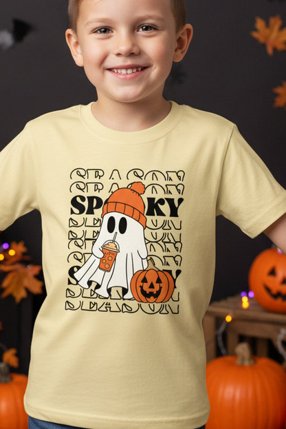 Spooky pumpkin Halloween Boy's Crew Neck T-Shirt