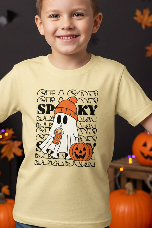 Spooky pumpkin Halloween Boy's Crew Neck T-Shirt