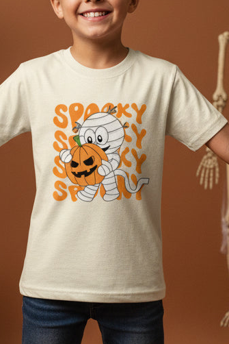 Spooky Halloween Boy's Crew Neck T-Shirt