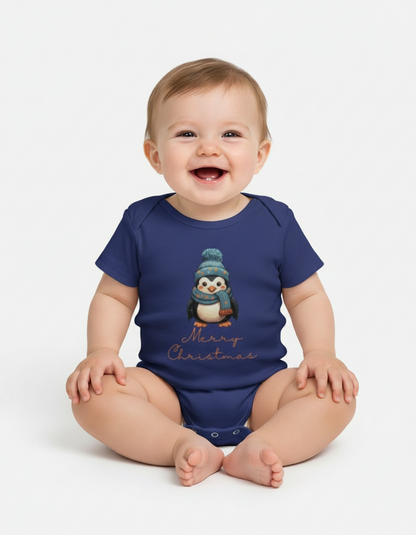 Penguin Christmas baby onesie