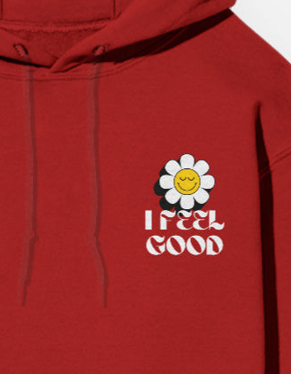 I feel Good -Unisex Red Hoodie