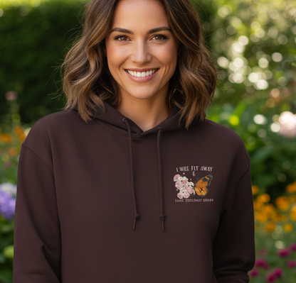 Roses and Butterfly Maroon Unisex Hoodie