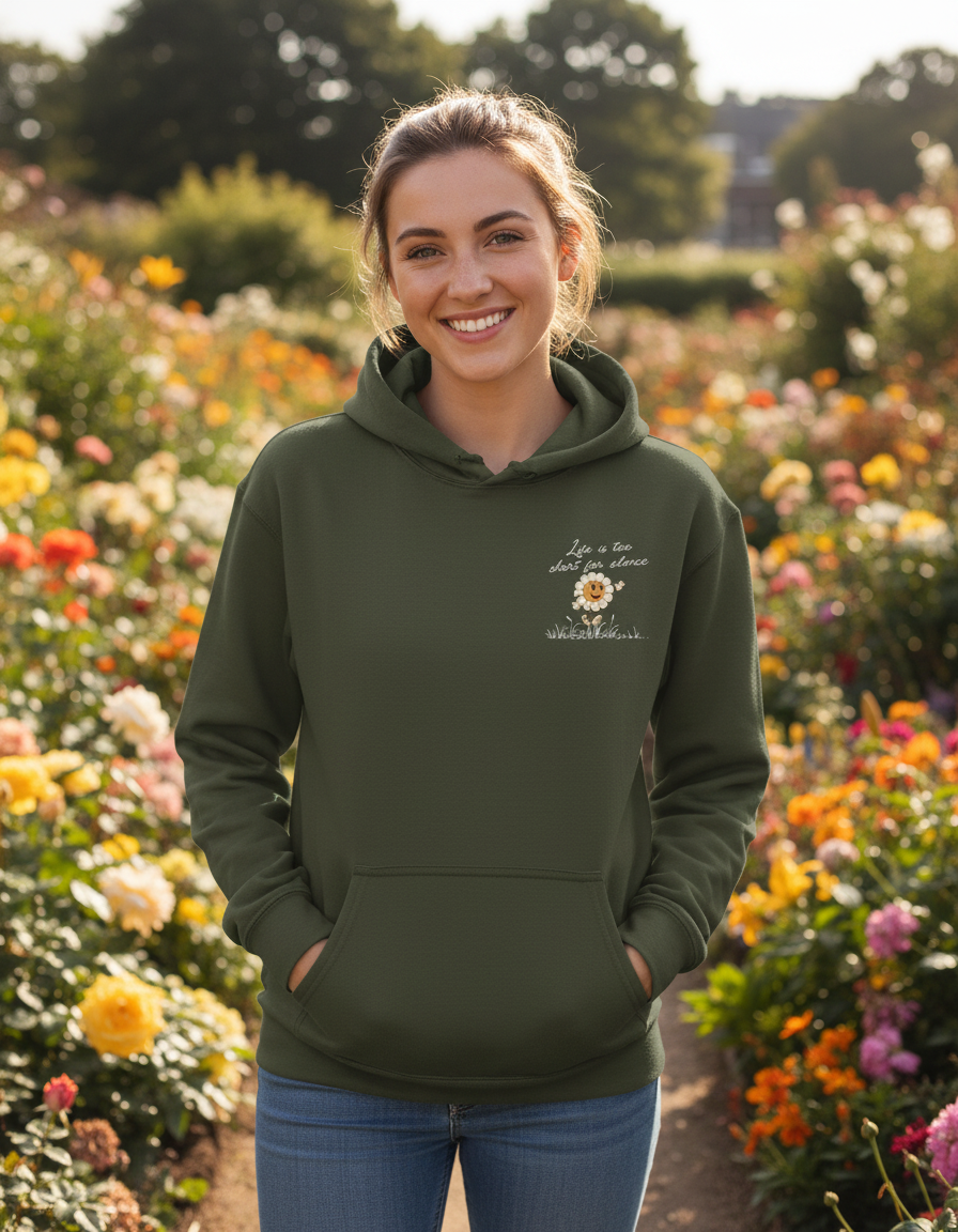 Life is too short for silence Olive Green Unisex Hoodie