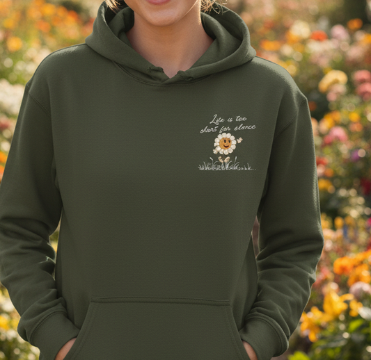 Life is too short for silence Olive Green Unisex Hoodie