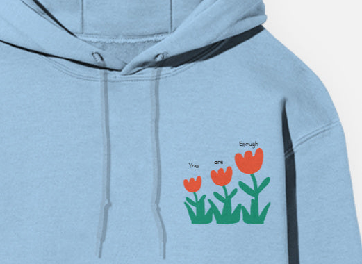 Your are enough baby blue solid Unisex Hoodie