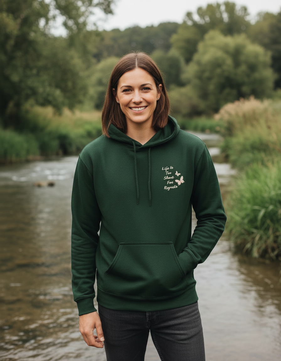 Life is too short for regrets green solid Unisex Hoodie