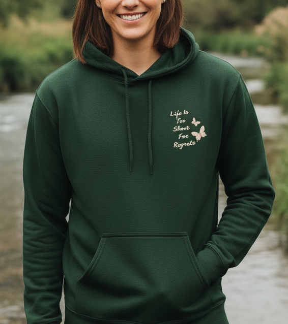 Life is too short for regrets green solid Unisex Hoodie