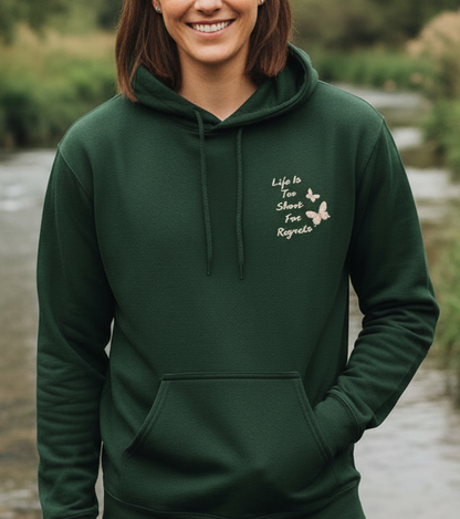 Life is too short for regrets green solid Unisex Hoodie