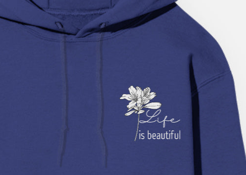 Life is beautiful Royal Blue Solid Unisex Hoodie