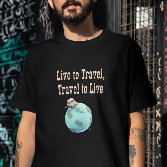 Live to travel globe travel T-shirt
