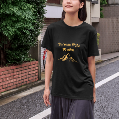 Lost in right direction mountain travel t-shirt for Woman