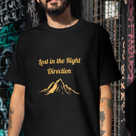 Lost in right direction mountain travel t-shirt