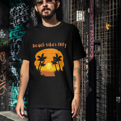 Beach vibes only sunny tree beach travel t-shirt