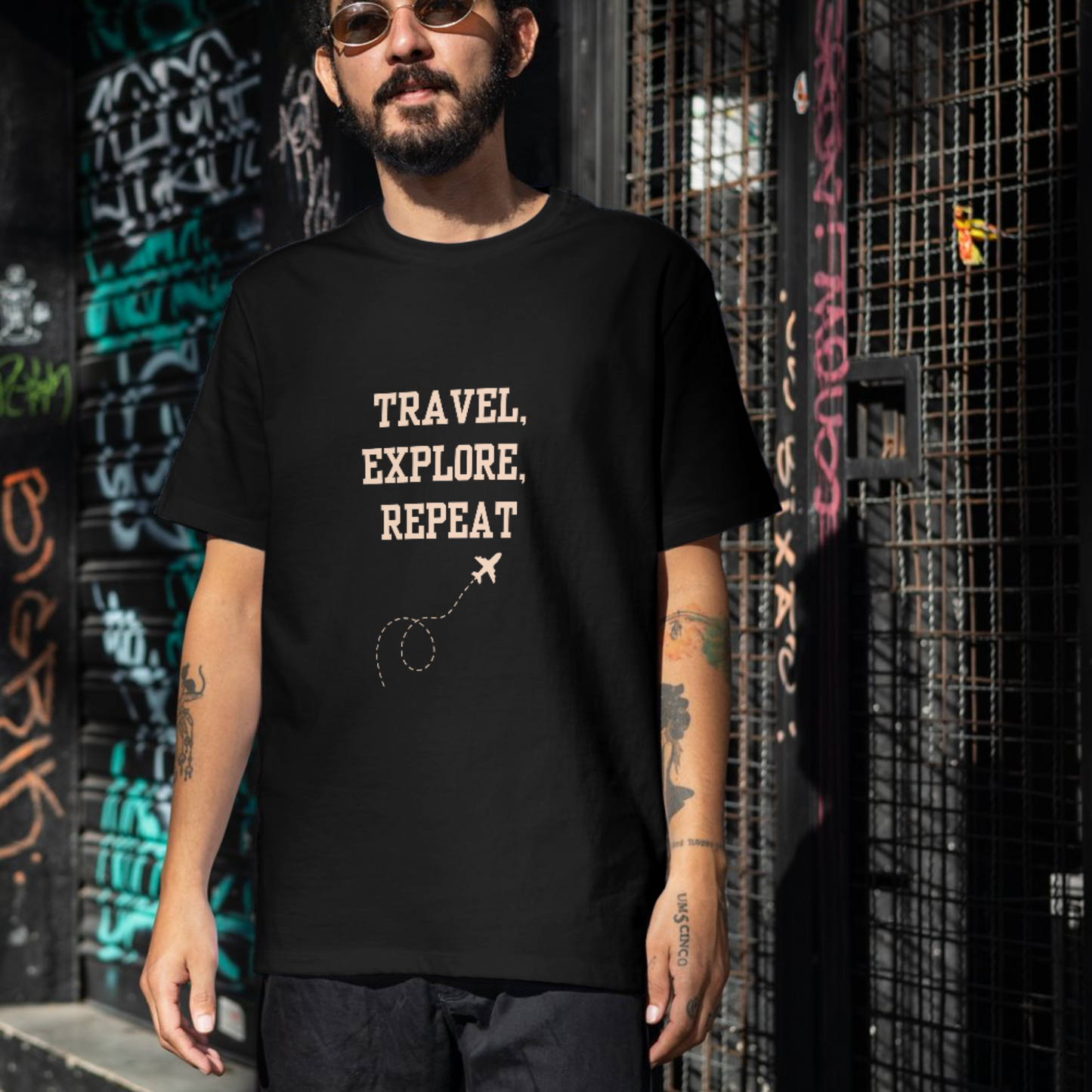 Travel, explore, repeat , plane travel Men's T-shirt