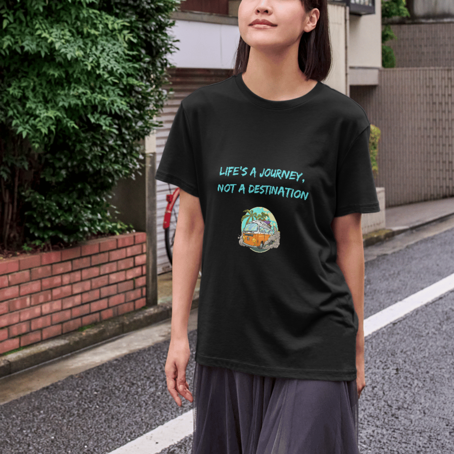 Life is a journey tropical van Women's travel t-shirt