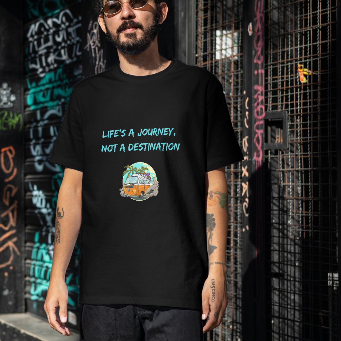 Life is a journey tropical van Men's travel t-shirt
