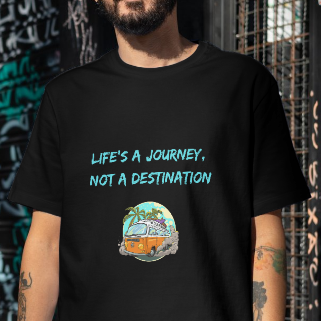 Life is a journey tropical van travel t-shirt