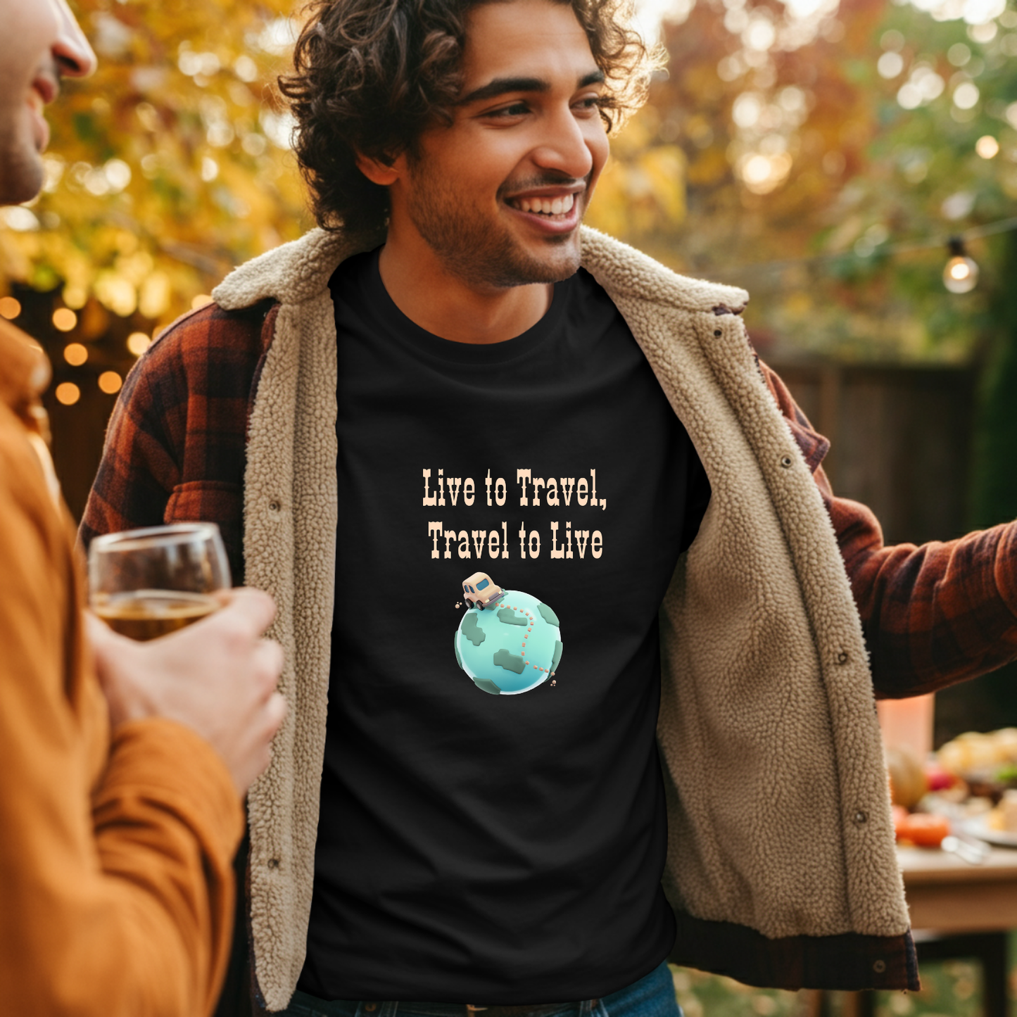 Live to travel globe travel T-shirt
