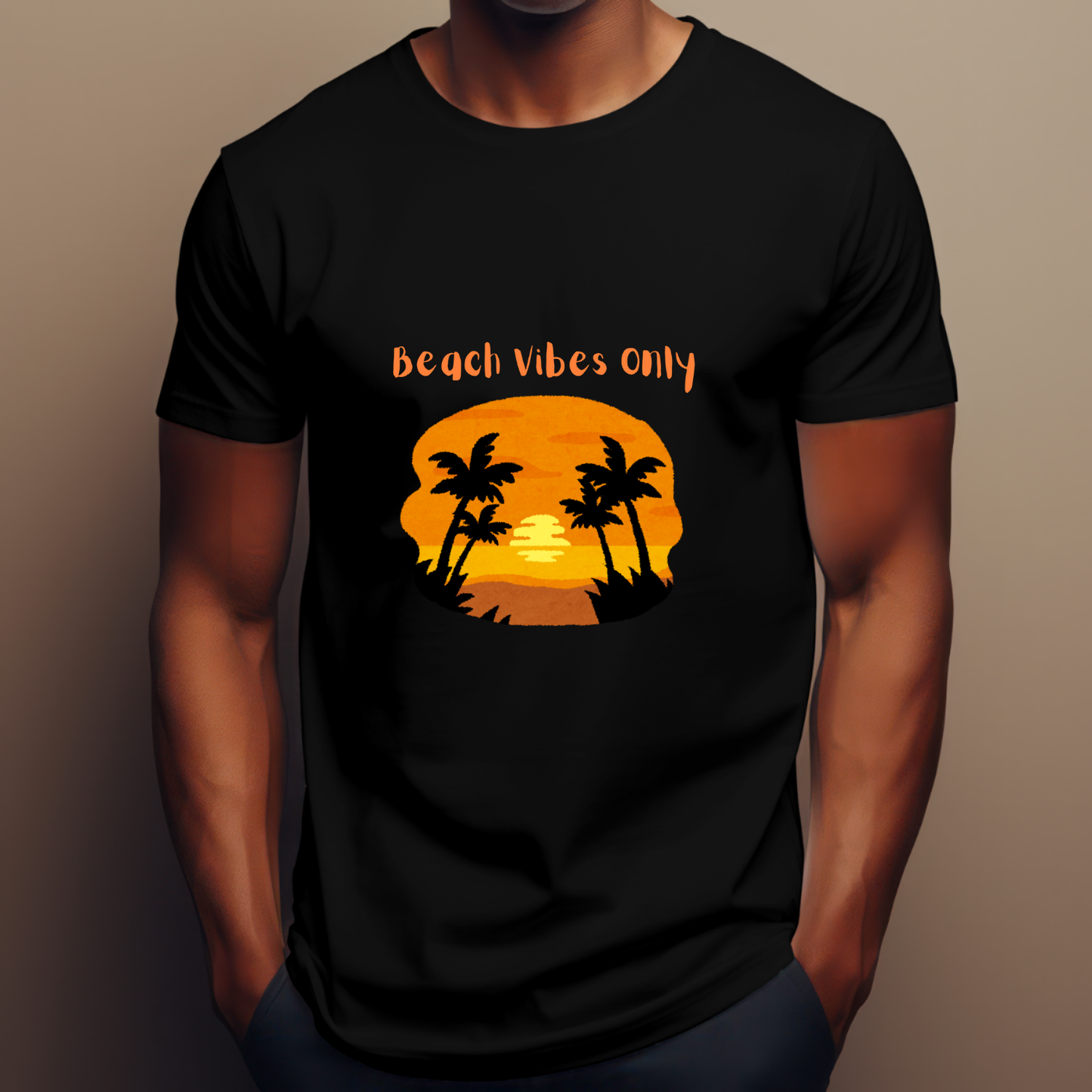Beach vibes only sunny tree beach travel t-shirt