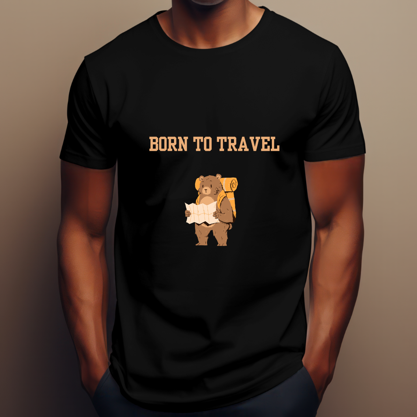 Born to travel bear travel t-shirt