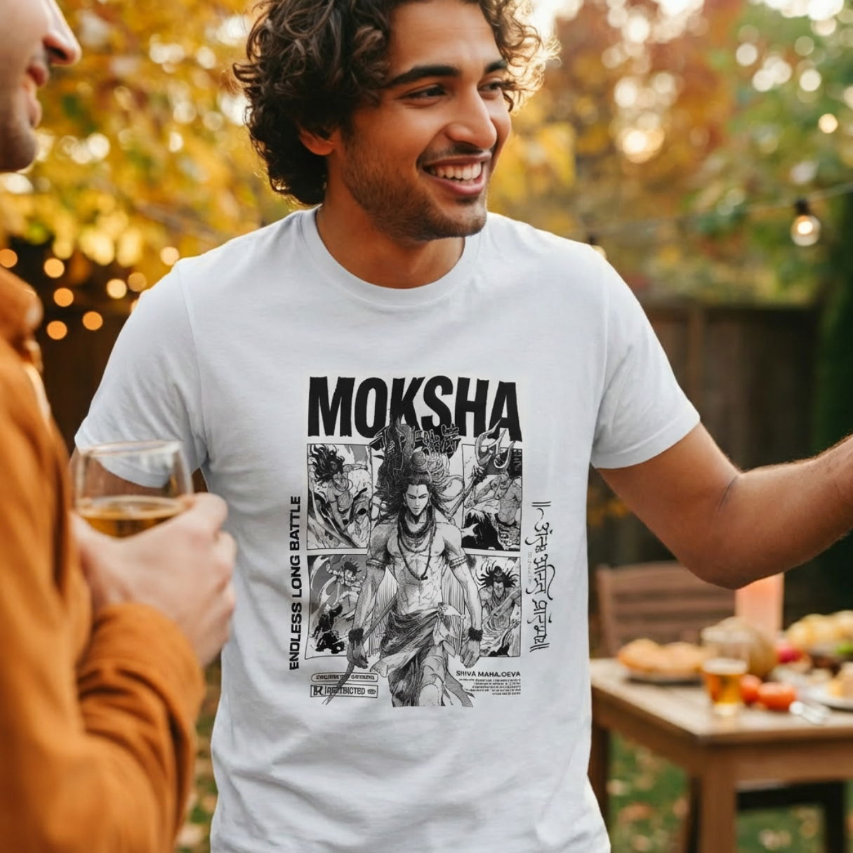 Moksha - Endless Battle | white T-shirt for Men