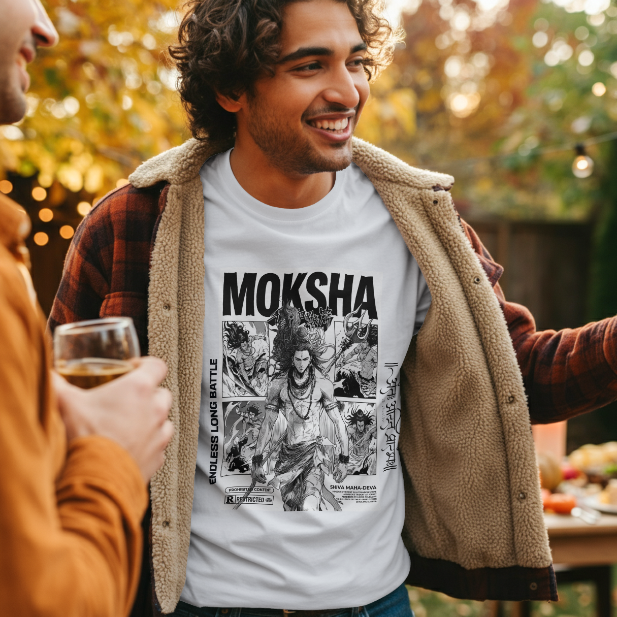 Moksha - Endless Battle | white T-shirt for Men