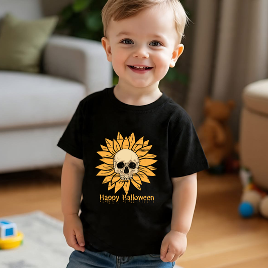 Sunflower Halloween Boy's Crew Neck T-Shirt