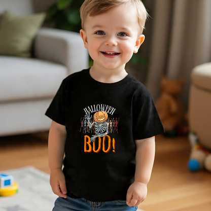 Skeleton Halloween Boy's Crew Neck T-Shirt