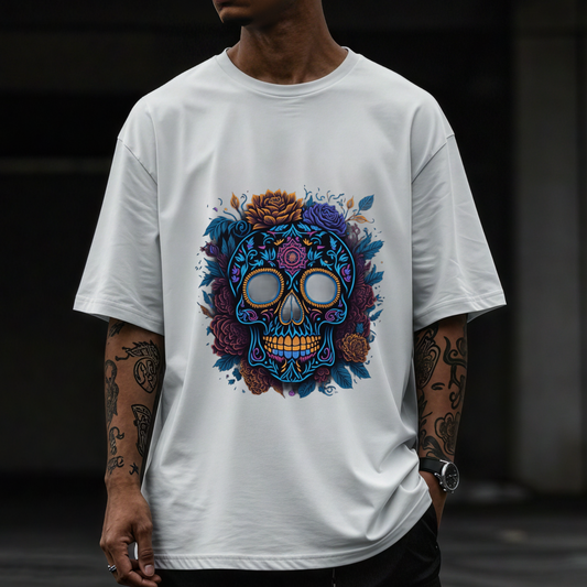 Petals of the Perished- Gothic T-Shirt – Dark Romantic Floral Skull Tee – Alternative Grunge Fashion