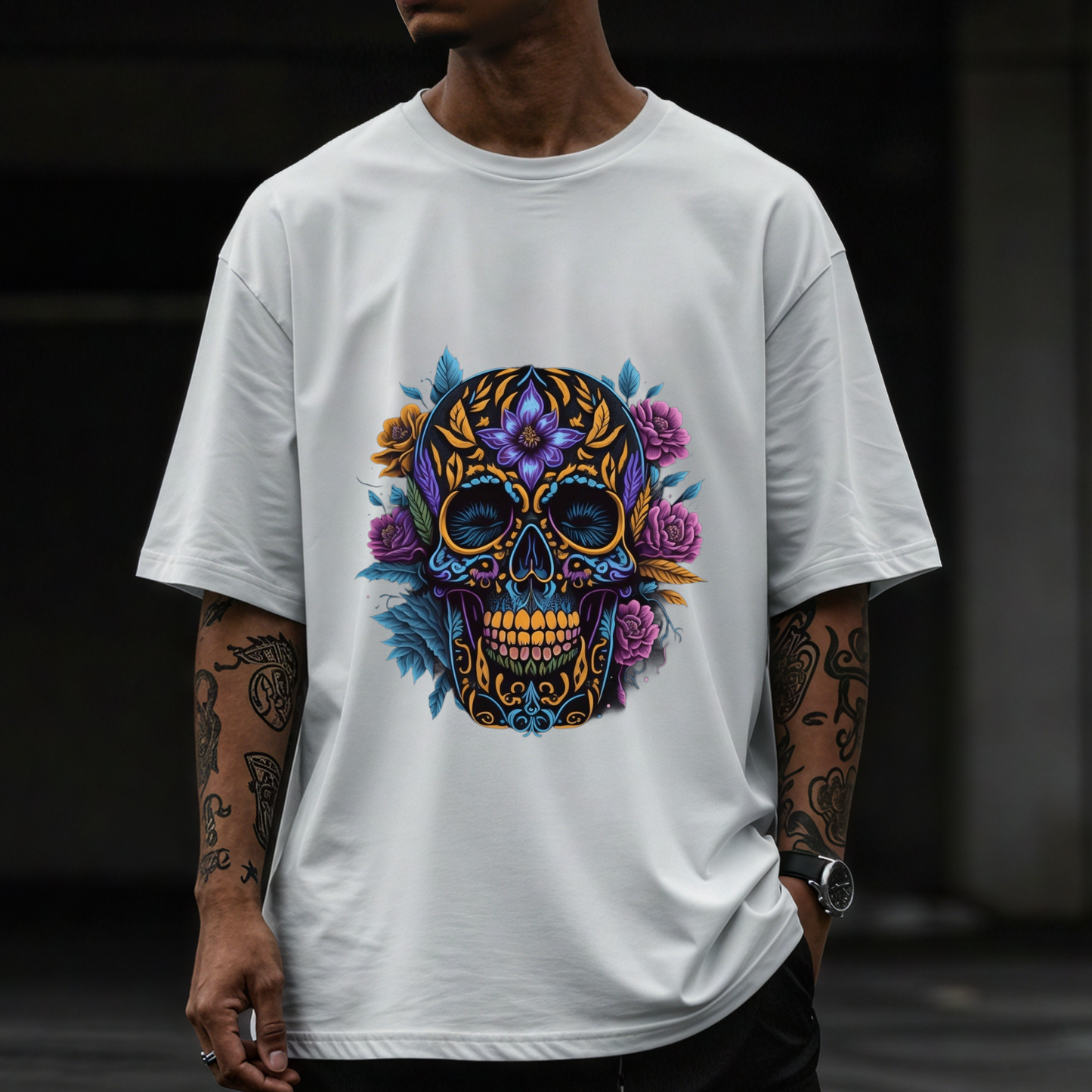 Thorns & Remains -Gothic T-Shirt – Dark Romantic Floral Skull Tee