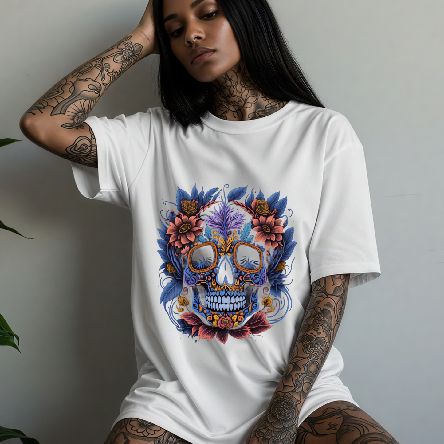 Romance of the Damned -Gothic T-Shirt – Dark Romantic Floral Skull Tee