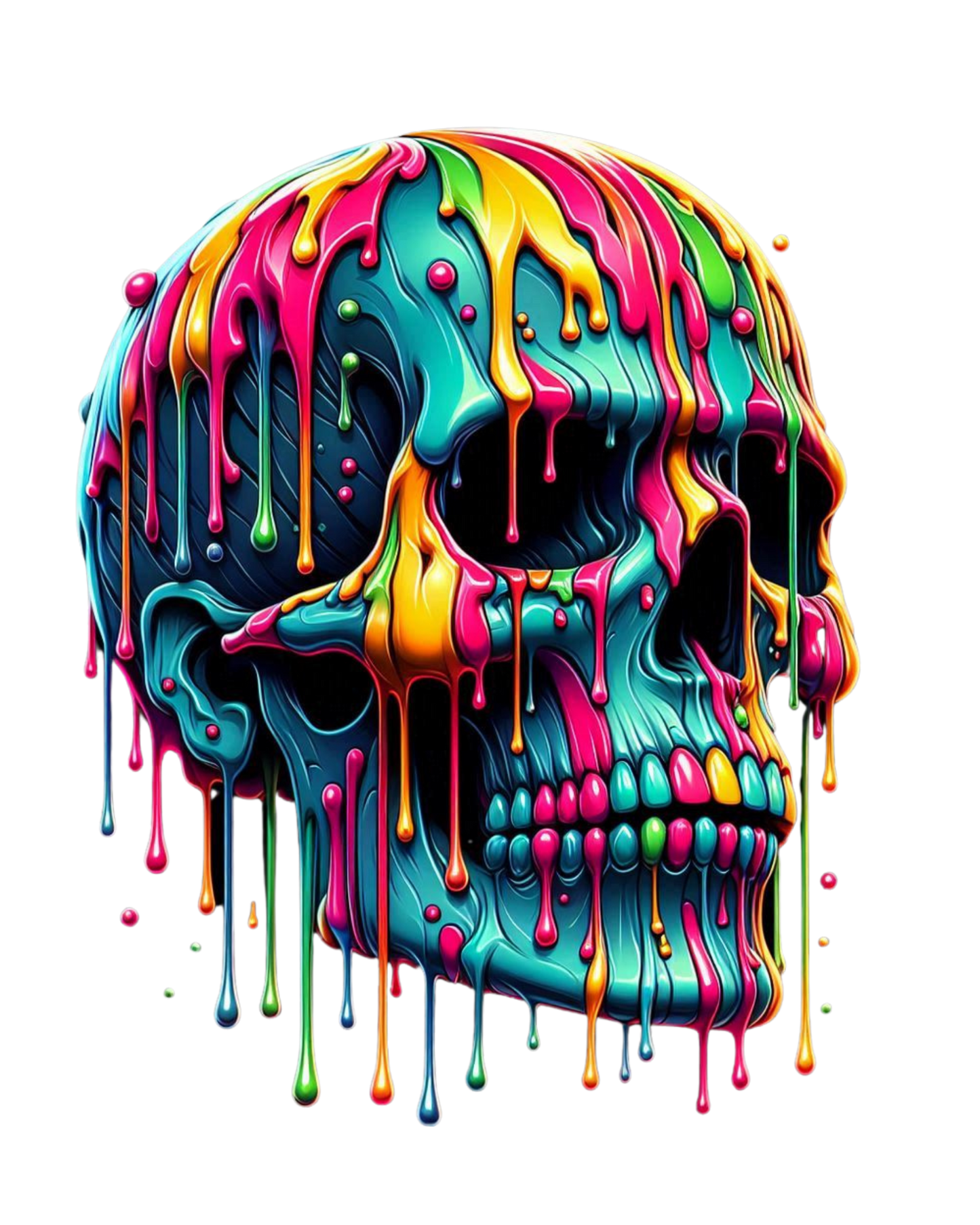 Colourful skull face Men's Oversized Graphic T-Shirt – Streetwear Cotton Tee