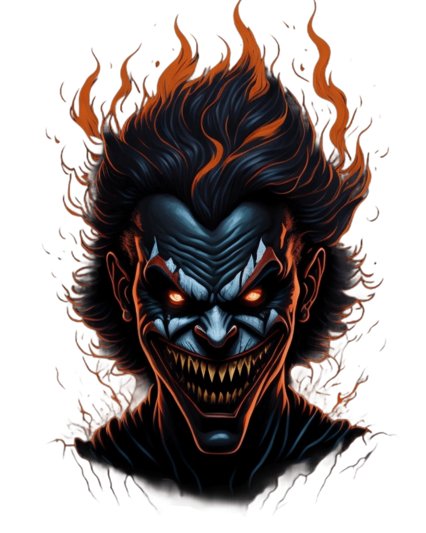 Inferno Soul – Badass Flaming Skull Men's Oversized T-shirt for bike lover and rebels