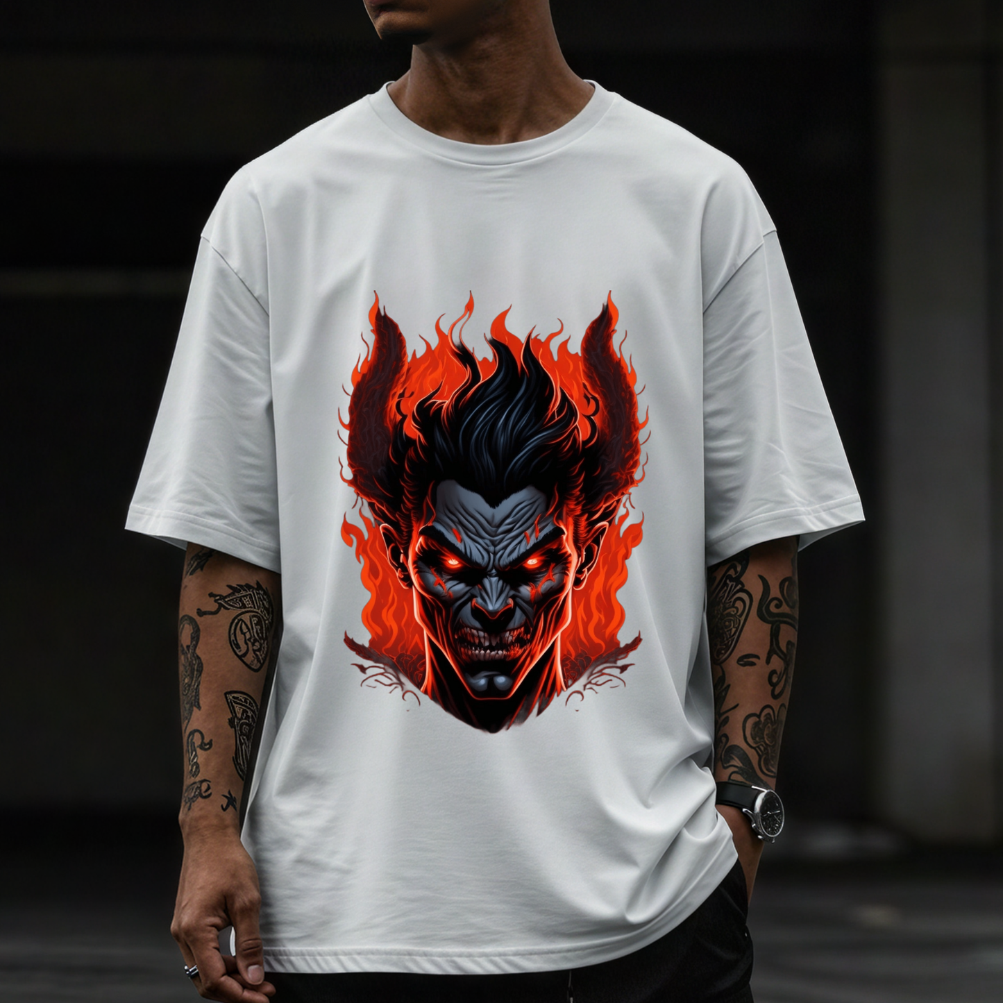 The Last Flame Flickers -Men's Oversized T-shirt for bike lover and rebels
