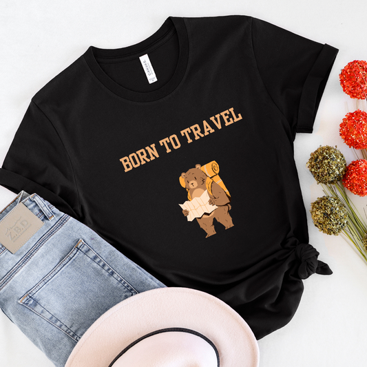 Born to travel bear Men's travel t-shirt