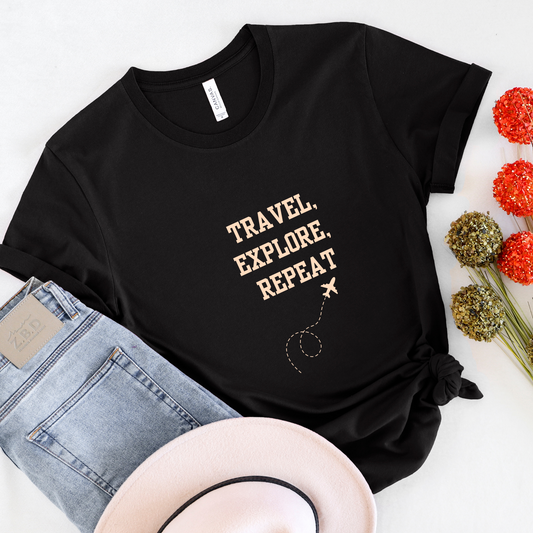 Travel, explore, repeat , plane travel Men's T-shirt
